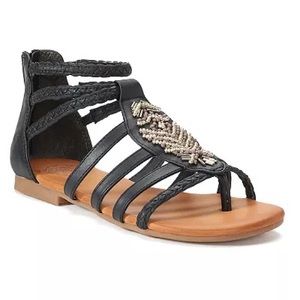 SO “Guppy” Gladiator Sandals - Black - Size 7.5
